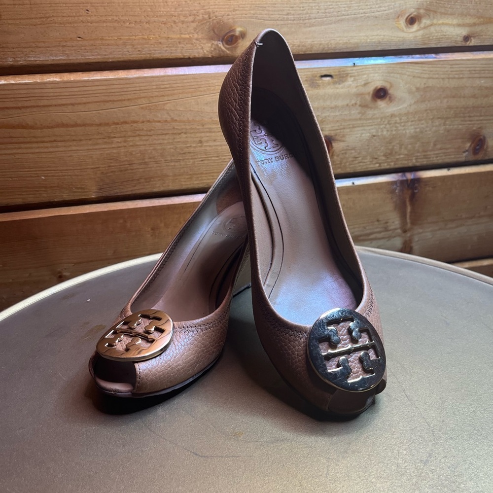 Tory Burch Women’s Sally Wedge Peeptoe Heels